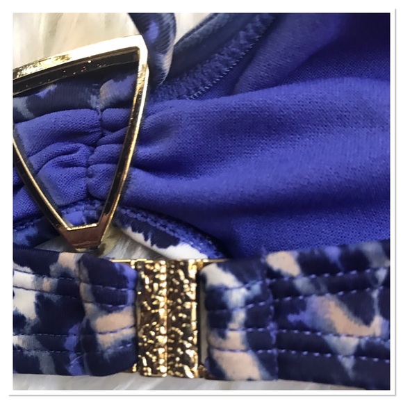 H&M Blue Leopard Print Gold Hardware Bikini Set - Picture 5 of 10